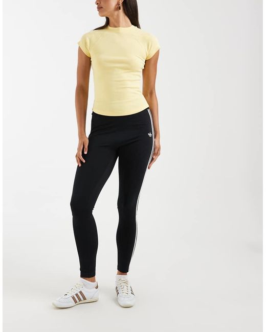 Adidas Originals White 3-Stripes Leggings