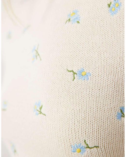 ASOS Natural Knitted Shrunken Top