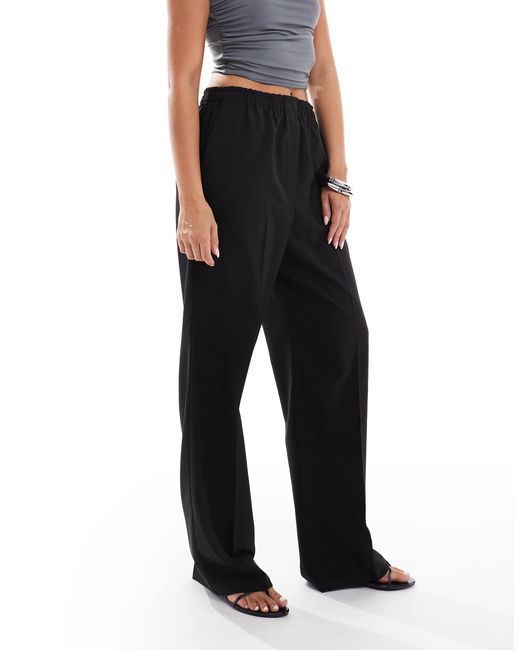ASOS Black Tailored Pull On Trousers