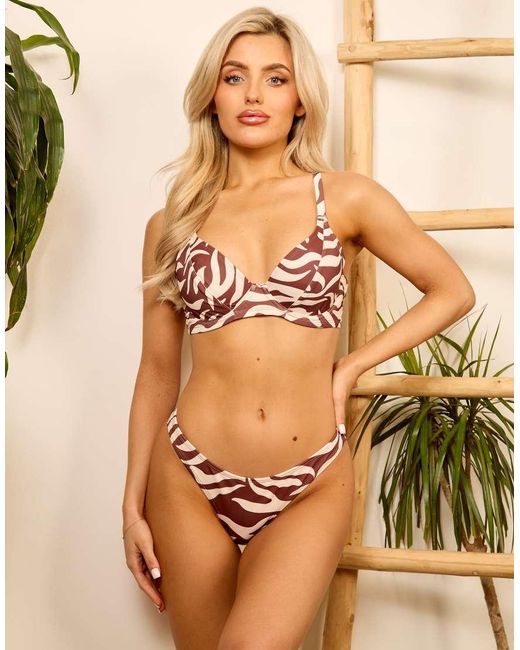 Wolf & Whistle Brown X Isabella Whittingham Underwire Bikini Top