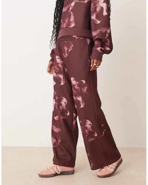 ASOS Red Co-ord Straight Leg jogger With All Over Floral Design