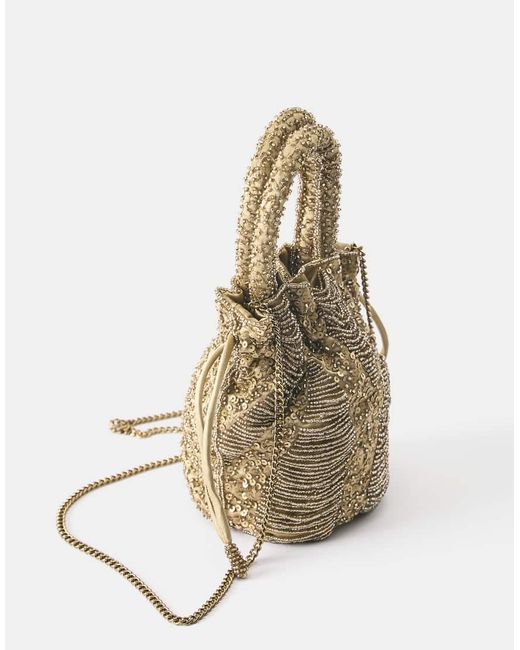 Pull&Bear Metallic Beaded Bag