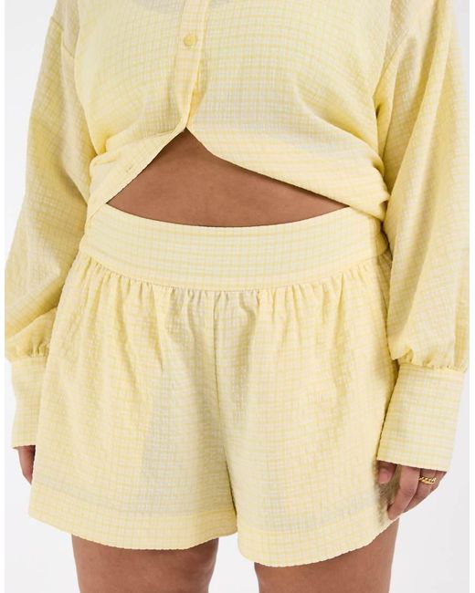 ASOS Yellow Asos Design Curve Pull On Shorts