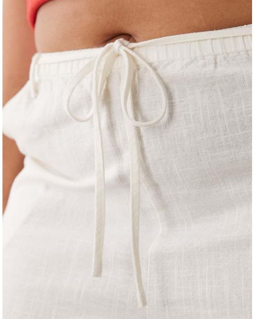 ASOS Red Asos Design Curve Linen Look Pull On Trousers