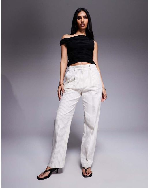 ASOS Blue Tailored Straight Leg Trousers Co-Ord With Pleat Detail