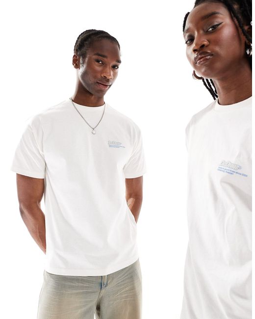 Dr. Denim White Unisex Trooper Relaxed Fit T-shirt With Back Graphic Print