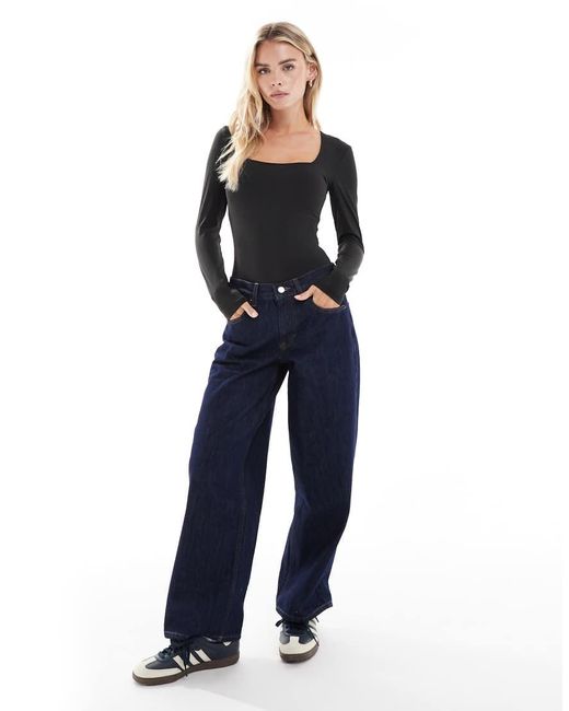 New Look Black Long Sleeve Square Neck Bodysuit