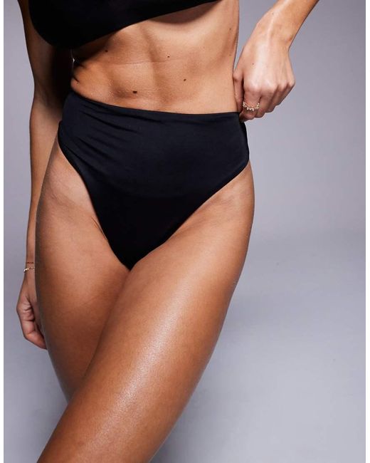 ASOS Black Maya Mix And Match High Waist Bikini Bottom