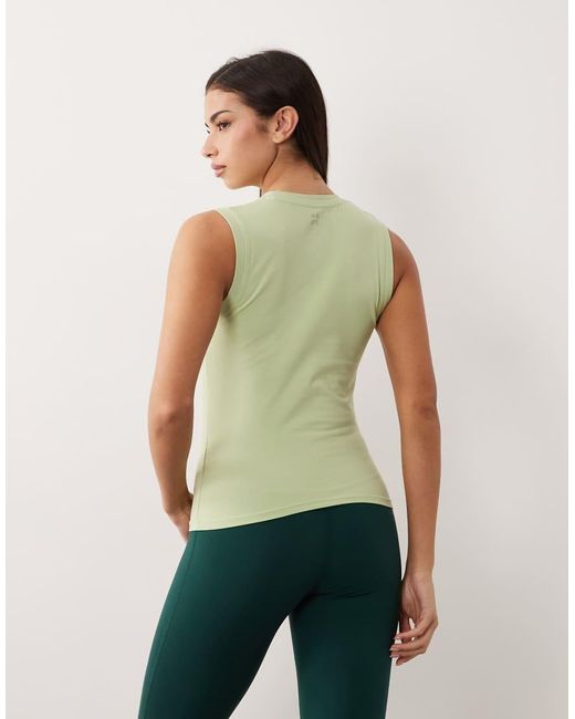4505 Green Fitted Cotton Everyday Tank With Quick Dry Finish