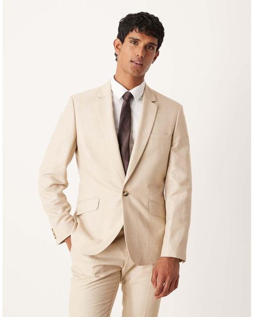 ASOS Natural Slim Suit Jacket for men