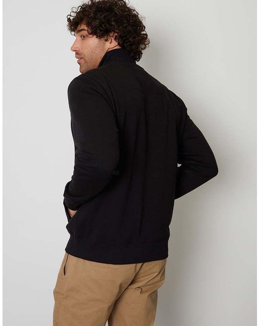 Threadbare Black Quarter Zip Sweatshirt for men