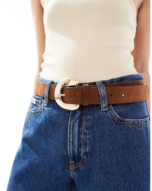 Stradivarius Blue Faux Suede Belt
