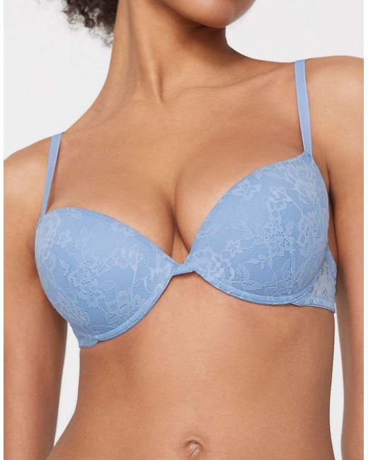 Tezenis Blue Los Angeles Lace Super Push-Up Bra