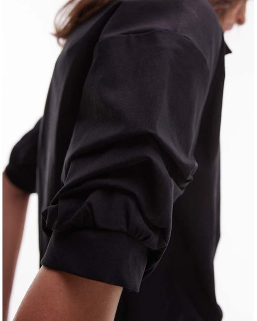 ASOS Black Drape Shirt Mini Dress