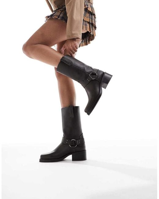 Bershka White Western Riding Boots