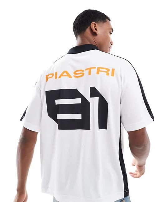 Hollister White Mclaren Soccer Motif Top for men