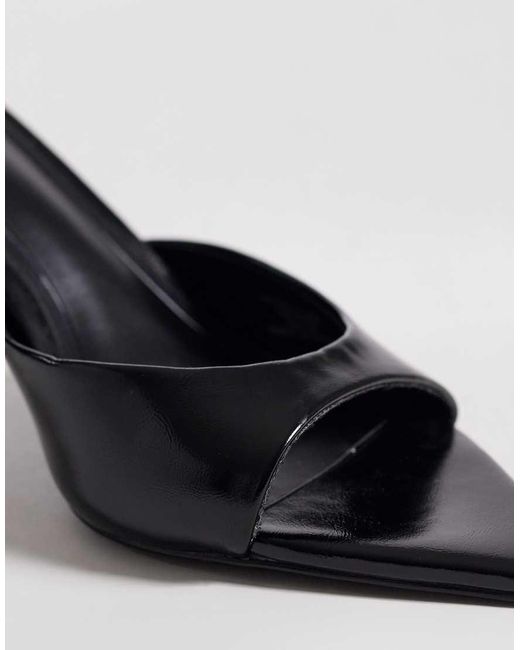 ASOS Black Hotline Pointed Toe Heeled Mules