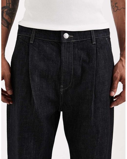 Jack & Jones Black Co-ord Ted Relaxed Straight Raw Wash Jeans for men
