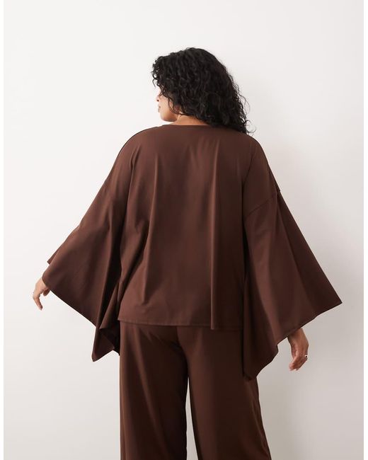 ASOS Brown Asos Design Curve Cape Style Co-ord Top