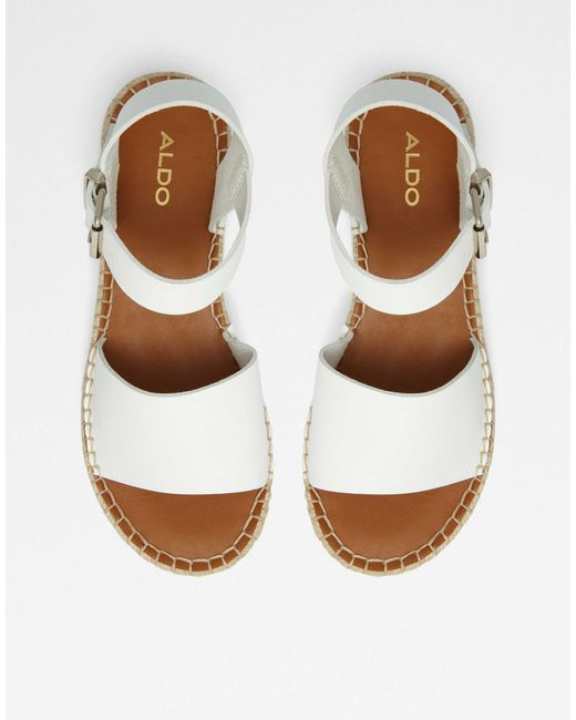 ALDO Abearith Flatform Espadrille Sandals in White | Lyst