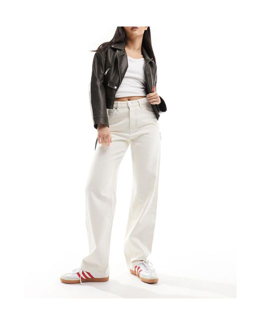 & Other Stories White Relaxed Fit Tapered Jeans