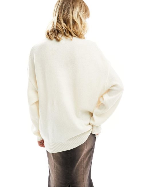 Unni - maglione oversize misto lana sporco di Weekday in White
