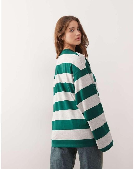 Weekday Green Oversized Long Sleeve T-shirt
