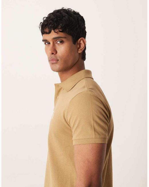 Polo Ralph Lauren Natural Icon Logo Custom Slim Fit Pique Polo for men