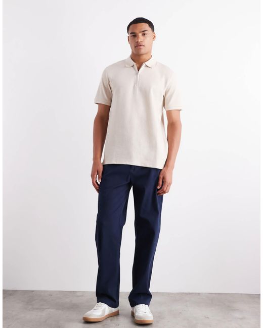 Polo zippé - beige Jack & Jones pour homme en coloris Multicolor