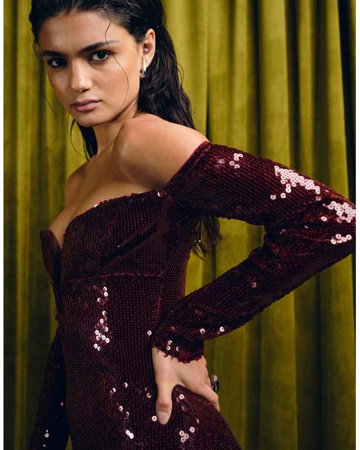 Bardot Blue Emmeline Sequin Midi Dress