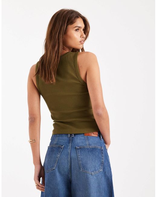 ASOS Green – geripptes trägertop