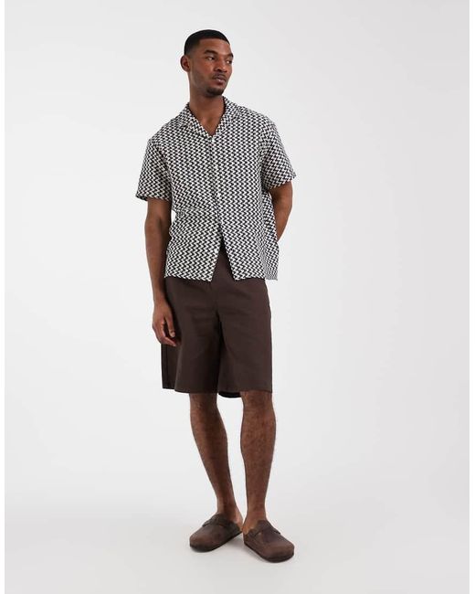 Jack & Jones Gray Textured Print Shirt for men