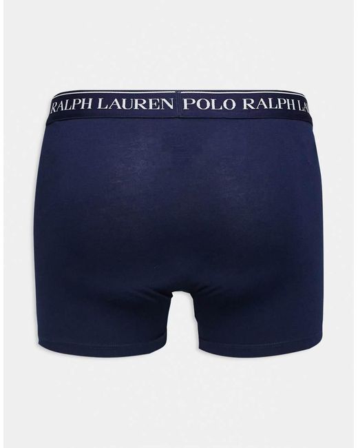 Polo Ralph Lauren Blue 3 Pack Logo Waistband Trunks for men