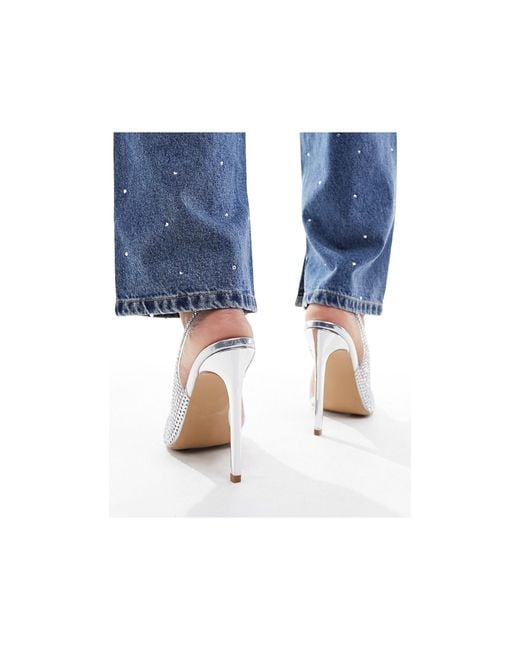Simmi london - chita - scarpe con tacco trasparenti decorate di SIMMI in Blue