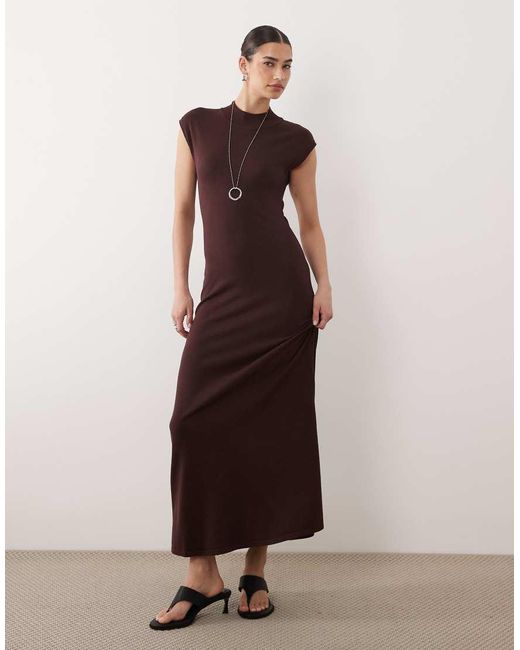 Mango Brown Sleeveless Maxi Dress