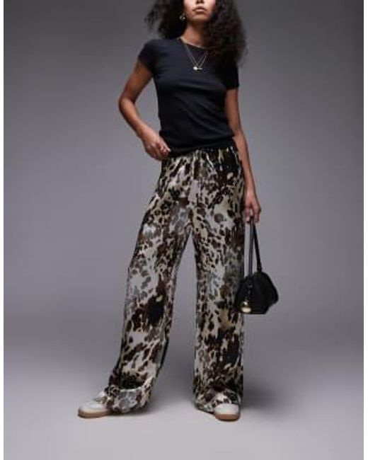 & Other Stories Black – satin-hose mit animal-print