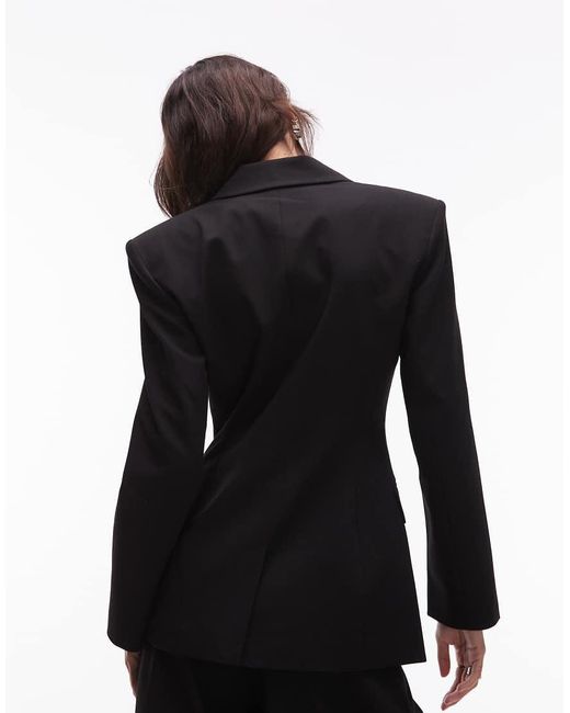 ASOS Black Cinch High Break Point Blazer