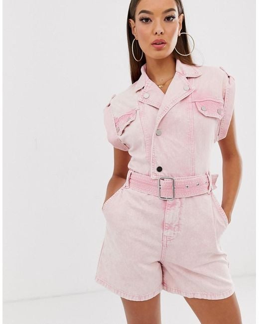 denim pink playsuit
