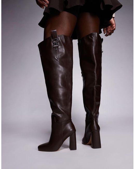 SIMMI Black Simmi London Harrieta Wide Fit Heeled Over The Knee Boots