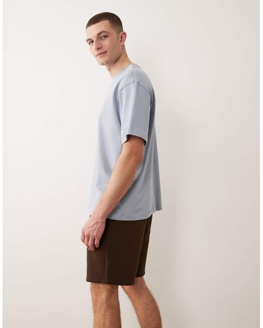 ASOS Blue Essentials Slim Mid Length Jersey Shorts for men
