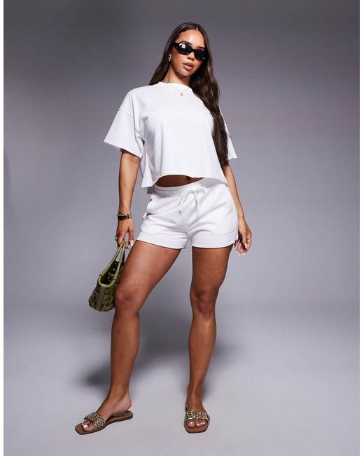 River Island Blue Loop Back Panel Runner Shorts