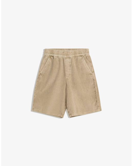 Bershka – bermuda-joggingshorts aus cord in Natural für Herren