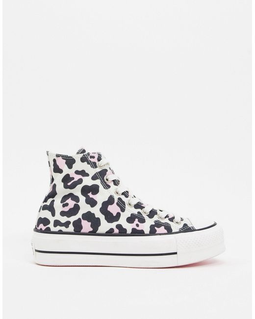 converse leopard rose