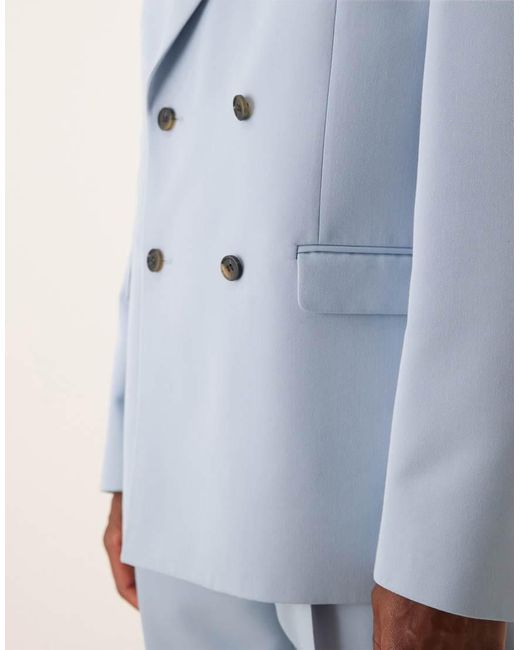 ASOS White Relaxed Double Breasted Suit Jacket for men