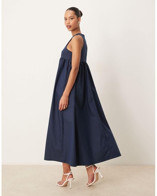 Sister Jane Dream Empire Waist Embroidered Flower Midi Dress in Blue | Lyst