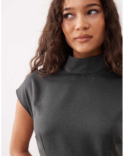 ASOS Black High Neck Drop Waist Maxi Dress