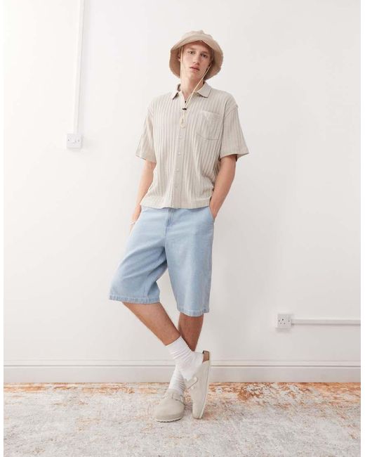 Camisa De Punto Acanalado De -Neutro Weekday de hombre de color White