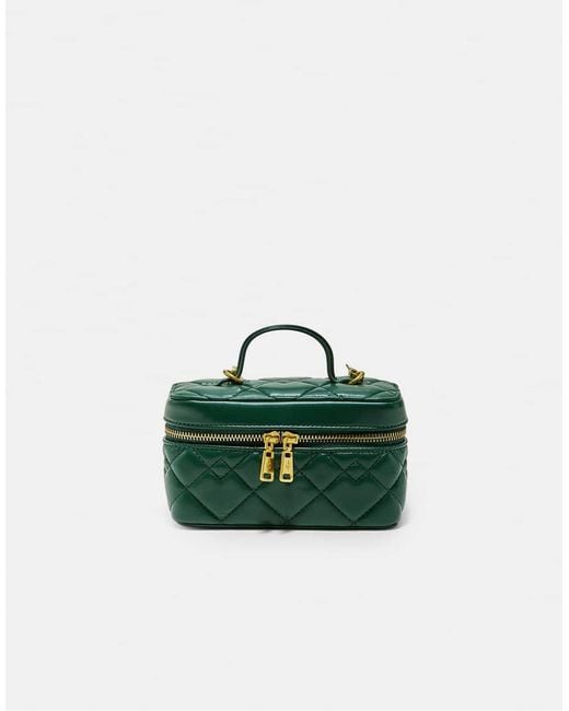 Stradivarius Green Quilted Crossbody Bag