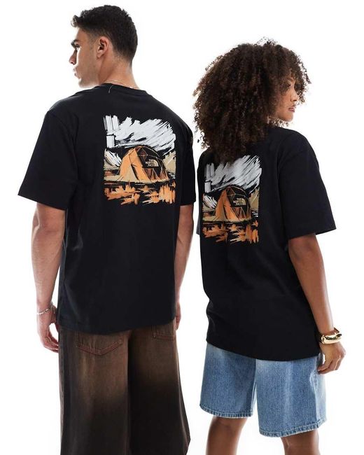 Camiseta Negra Extragrande Con Estampado En La Espalda Dome Tent Exclusiva En Asos De The North Face de color Black
