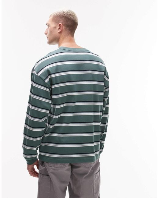 Holm - t-shirt à manches longues et rayures horizontales Carhartt pour homme en coloris Gray